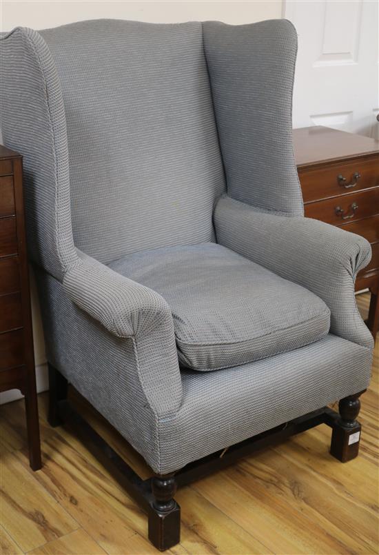 A George II style wing armchair